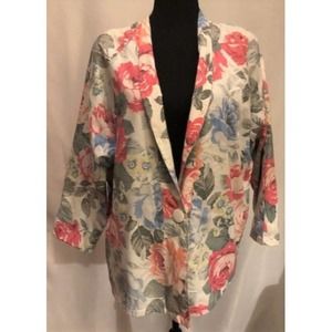 vintage '80s floral cotton jacket, size medium